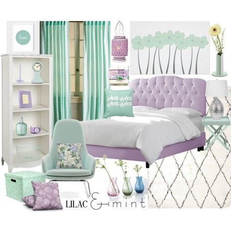 Girls Bedroom Lavender, Copenhagen Skyline, Wallpaper Bedroom Aesthetic, Girls Bedroom Green, Girly Pink Bedroom, Lilac Bedroom, Mint Bedroom, Lilac Bedding, Lavender Interior