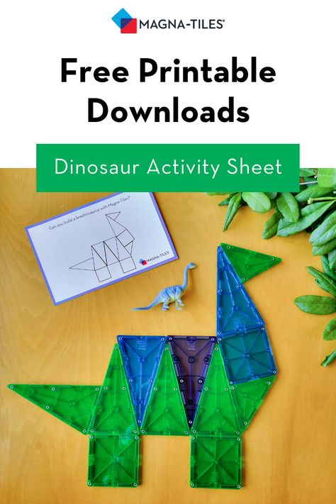 Letters With Magnatiles, Dinosaur Building Activities, 2d Magnatiles, Easy Preschool Activities To Do At Home, Magnatile Ideas Animals, Magnatiles Shapes, Magnet Tile Dinosaurs, Magna Tile Dinosaur, Dress The People Magnatiles