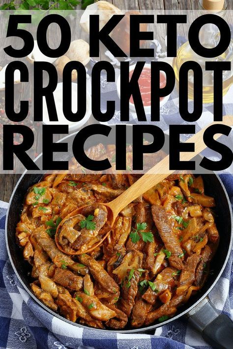 50 Keto Crockpot Recipes! | We’re sharing 50 low carb, ketogenic diet approved easy dinners you can make in your crock pot! Whether you prefer chicken, beef, pork, ground turkey, roasts, soups, chilis…we’ve got delicious and healthy keto recipes to add to your weekly meal plan. Some are grain free, some are dairy free…who says being on the keto diet has to be boring?! #keto #ketogenic #ketosis #ketodiet #ketogenicdiet #ketorecipes #ketocrockpotrecipes #weightloss Keto Crockpot Recipes Low Carb, Keto Crock Pot Recipes, Keto Crockpot Meals, Crockpot Keto Recipes, Keto Crockpot, Keto Crockpot Recipes, Healthy Keto Recipes, Resep Diet, Keto Diet Menu