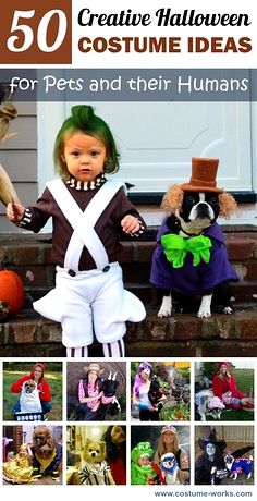 50 Creative Halloween Costume Ideas for Pets and their Humans Family And Pet Halloween Costumes, Family Of 3 And A Dog Halloween Costumes, Dog And Human Halloween Costumes Diy, Cute Dog And Human Halloween Costumes, Dog Human Costumes, Pet And Human Costumes, Owner Dog Costumes Halloween, Unique Dog Halloween Costumes, Dog And Human Costume Ideas