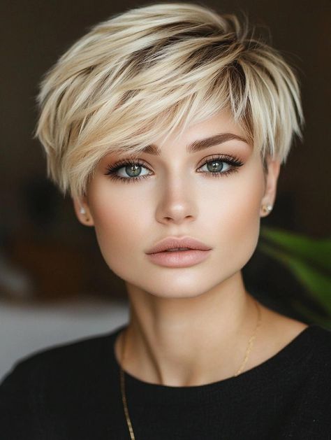 Haircut Styles For Thick Hair, Styles For Thick Hair, Pixie Haircuts For Thick Hair, Modern Pixie, Asymmetrical Pixie Cuts, Pixie Haircut Styles, Haircuts For Thick Hair, Thick Hair Cuts, Edgy Pixie Cuts