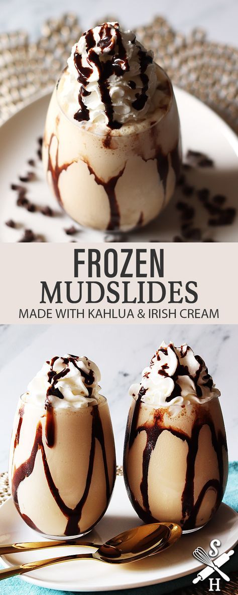 Chocolate Ice Cream Desserts, Alcohol Milkshake Recipe, Mudslide Recipe Alcohol Easy, Chocolate Mudslide Drink, Ice Cream With Alcohol Recipes, Ice Cream Alcohol Drinks, Mudslides Made With Ice Cream, Frozen Baileys Drinks, Mixed Drinks Alcoholic Frozen