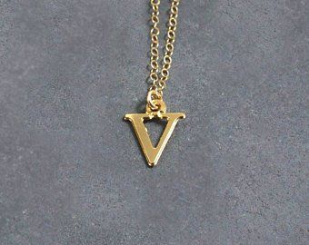 Initials Jewelry, Personalized Engraved Jewelry, Gold Initial Necklace, Alphabet Jewelry, Initial Necklace Gold, Letter V, Initial Ring, Initial Jewelry, Gold Initial