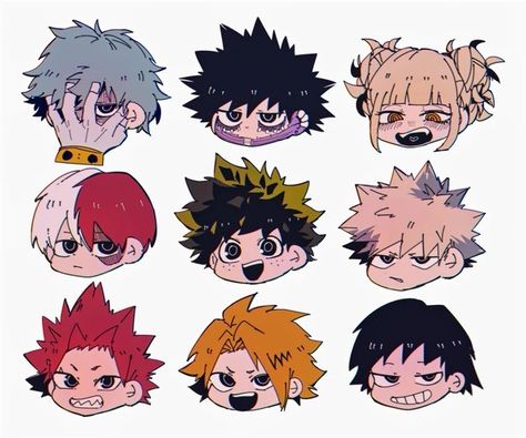 Cute Mha Stickers, Chibi My Hero Academia, Mha Chibi, Types Of Art Styles, Anime Paper, Anime Fanfiction, Hero Poster, Chibi Anime Kawaii, Cat Icon