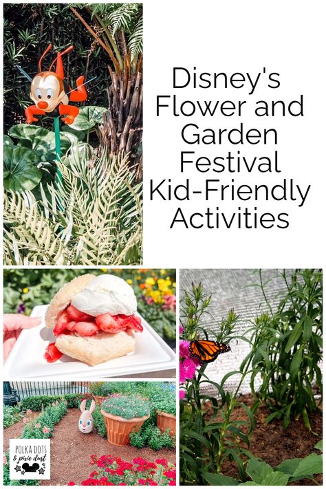 Disney's flower and garden festival kid-friendly activites walt disney world. All the reasons you should bring kids to this festival at EPCOT park. And what to do once you get there. Disney Souvenirs, Disney Blog, Disney Family Vacation, Disney Games, Disney Snacks, Disney Restaurants, Disney Aulani, Kid Friendly Activities, Disney Vacation Planning