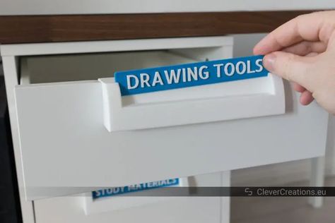 Alex Drawer Handles, Alex Craft Room, Alex Drawer Hack, Alex Drawer Organization, Ikea Handles, Ikea Alex Drawer, Alex Drawers, Drawer Ideas, Ikea Alex Drawers