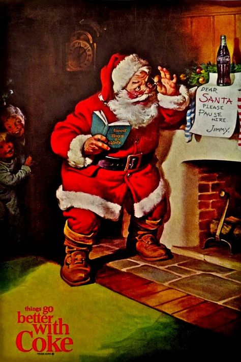 Coca Cola Santa Claus, Coca Cola Santa, Santa Claus Images, Coca Cola Christmas, Coca Cola Ad, Vintage Coke, Coke Cola, National Geographic Magazine, Christmas Ad