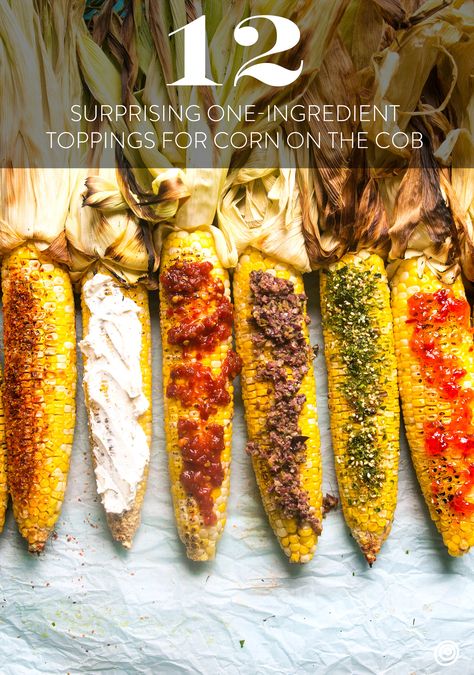 Whether your favorite corn on the cob recipes call for cooking on the grill, in the oven, water boiled boiled, or microwaved, you're gonna have to top it with something. But why stop at butter when you can try one of these 12 delicious, EASY, one ingredient toppings?! Corn On The Cob Recipes, Cob Recipes, Grilling Vegetables, Grilled Corn Recipes, Corn Recipes Side Dishes, Vegan Feast, Toppings Bar, Fall Scenes, Grilled Meat Recipes