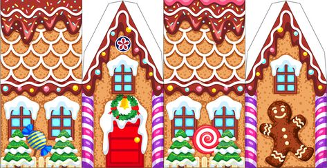 Gingerbread houses are a big part of the holidays. With that said, sometimes the process of actually making one can be quite difficult. There is a lot of mixing, baking, and waiting. With that in mind, this free printable gingerbread house template is perfect to use as a seasonal holiday decoration without all the messy work of a real gingerbread house! Gingerbread House Template Printable, Rainbow Template, Activity Template, Head Template, Paper House Template, Gingerbread House Candy, Gingerbread House Template, Printable Butterfly, Mini Gingerbread House