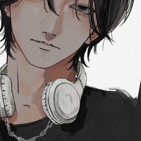 Headphones Drawing, Anime Boy Sketch, Art Department, Graphic Wallpaper, Anime Monochrome, 영감을 주는 캐릭터, Attack On Titan Anime, Cute Anime Couples, Cartoon Art Styles