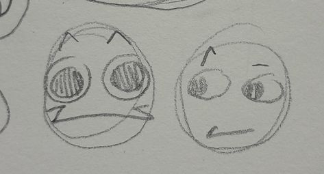 Silly Expressions Drawing, Funny Drawings Sketches Doodles, Goober Art Style, Cartoon Art Style Reference, Round Face Drawing, Goofy Art Style, Sleepy Face Drawing, Silly Art Doodles, Silly Faces Drawing