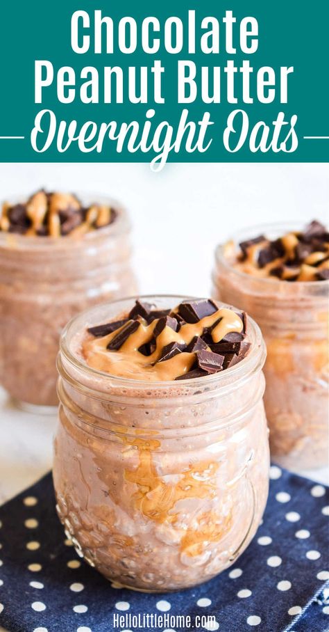 Peanut Butter And Chocolate Overnight Oats, Peanut Butter Cheesecake Overnight Oats, Easy Peanut Butter Overnight Oats, Overnight Oats Recipe Chocolate Chip, Reese Overnight Oats, Reeses Overnight Oats Recipe, Peanut Butter Chocolate Chip Overnight Oats, Reese’s Overnight Oats, Overnight Peanut Butter Oats