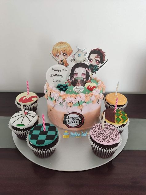 Demon Slayer Cupcakes, Happy 11th Birthday, Anime Cake, Pretty Pumpkins, Creative Birthday Cakes, 11th Birthday, Cake Designs, Demon Slayer, Birthday Parties