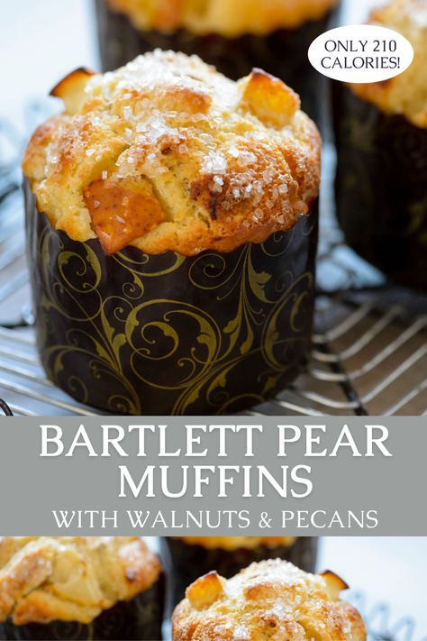 Bartlett Pears Recipes, Pear Oatmeal Muffins, Bartlett Pear Recipes, Pear Recipes Healthy, Pear Muffin, Pear Scones, Pear Muffins Recipes, Pear Breakfast, Easy Muffin Recipes