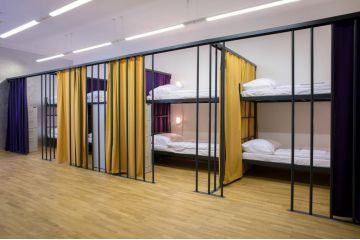 Curtains Student Hostel, Dormitory Room, Bed & Breakfast, Hostel Room, Youth Hostel, Hostels Design, Hotel Safe, Boarding House, Bunk Rooms