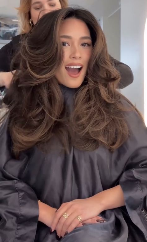 Latte Brunette, Light Brown Hair Shades, Mocha Brown Hair, Hair Color Swatches, Light Brown Hair Color, Zendaya Hair, Brown Hair Inspiration, Soccer Hair, Goddess Hair