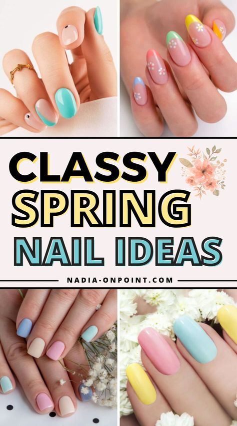 Nail Ideas Aesthetic! Are you looking for unique and classy spring nail ideas? You're in the right place for inspirations.nail color ideas spring | spring nail ideas tips | 50 spring nail ideas | unique nail ideas spring | spring nail ideas easy | spring nail ideas pink | 15 cute and simple spring nail art ideas | spring nail ideas white | spring nail ideas matte | spring nail ideas french tip | spring nail ideas long | spring nail ideas with flowers | spring nail ideas green. Classy Spring Nails, Spring Nail Ideas, Simple Spring Nails, April Nails, May Nails, Spring Nail Designs, Cute Spring Nails, Short Square Nails, Jelly Nails