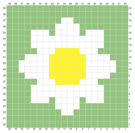 Crochet Flower Grid, Crochet Grid Designs, Flower Grid Pattern Crochet, Crochet Grid Flower, Crochet Flower Patterns Pixel, Flower Crochet Grid, Crochet Tapestry Flower, Easy Crochet Grid Pattern, Crochet Pixel Pattern Easy