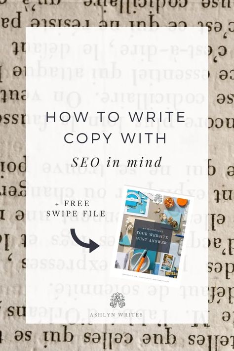 How to write copy with SEO in Mind. Learn more about SEO copywriting tips, SEO content tips, blog SEO tips, search engine optimization tips, SEO tips, SEO writing strategy, SEO tips here >> Copywriting Jobs, Ashlyn Writes, Squarespace Seo, Boss Tips, Copywriting Portfolio, Copywriting Inspiration, Freelance Tips, Copy Writing, Entrepreneurship Tips