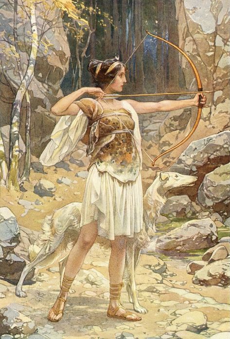 Atalanta Greek Mythology Art, Greek God Painting, Artemis Painting, Diana Huntress, Greek Goodness, Artemis Aesthetic, Artemis Art, Artemis Greek Goddess, Diana The Huntress