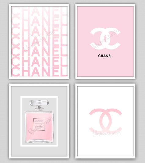 Wall Decor Print - Chanel - Chanel Print - Modern Home Decor - Chanel Perfume - Home Decor - COCO Chanel Chanel Bedroom, Chanel Items, Chanel Room, Chanel Decor, Chanel Print, Tout Rose, 3d Frames, Fashion Art Prints, Woman Cave