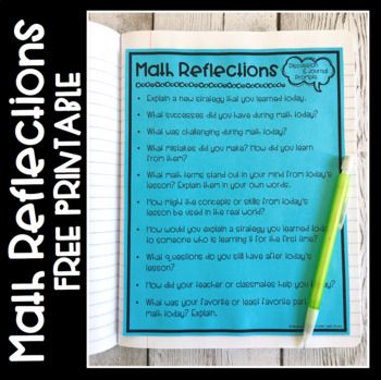 Math Reflection: Discussion & Journal Prompts Math Journals, Upper Elementary Classroom, Math Class, Daily Reflection, Upper Elementary, Journal Prompts, Elementary Classroom, Educational Materials, Teacher Newsletter