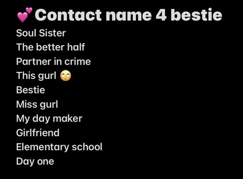 Contacts Names Ideas, Contact Names For Grandma, Contacts Names, 4 Bestie, Friends Snapchat, Nicknames For Friends, Snapchat Names, Grandma Names, Friends Cartoon