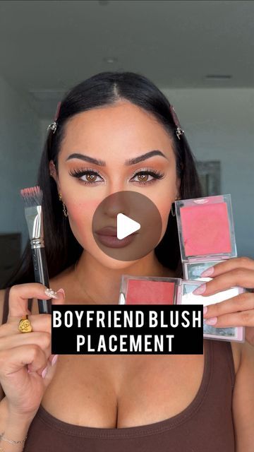 Christen Dominique on Instagram: "Boyfriend blush is trending🤭✨ I’ve seen it look cute and rashy. Let’s try it out!  Cream Blush @dominiquecosmetics  Shades: Soft pink , and Natural rose  #boyfriendblush #blush #makeup #makeuphack #blushplacement #blushhack #makeuptutorial" Blush Tips And Tricks, Coral Blush Makeup Look, Blush Across Nose Makeup, Blush Eyeshadow, Boyfriend Blush Placement, Boyfriend Blush Makeup, Boyfriend Blush, Blush On Nose, Cute Blush