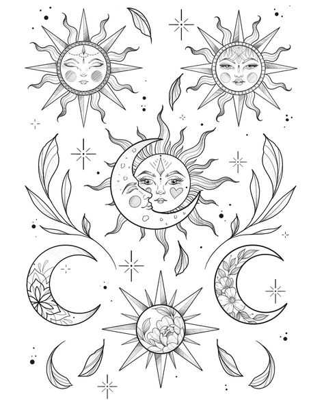 All Posts • Instagram Bohemian Sun And Moon Tattoo, Etheral Tattoo Design, Compass Leg Tattoo Woman, Thigh Tattoos Women Sun And Moon, Sun And The Moon Drawing, Sun Moon And Stars Art, 1950s Tattoo Ideas, Celestial Sleeve Tattoos For Women, Linework Sun Tattoo