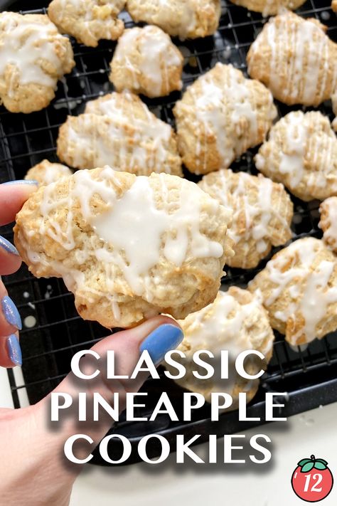 Classic Pineapple Cookies | 12 Tomatoes Pineapple Cookie, Pineapple Cookies Recipes, Christmas Eve Appetizers, Pineapple Cookies, Pineapple Desserts, Pineapple Recipes, Cookie Time, Seasonal Food, Brownie Cookies