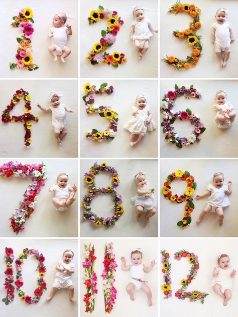 Way to capture baby's first year. Monthly Pictures, Monthly Baby Pictures, Baby Fotografie, Monthly Baby Photos, Milestone Pictures, Diy Bebe, Foto Baby, Babies First Year, Project Nursery