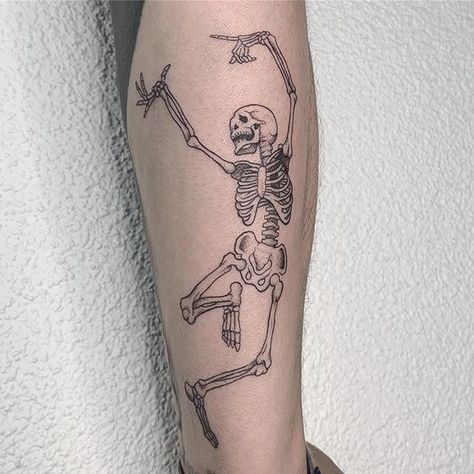 Got to do this dancing skeleton last week! So much fun with this one! Might do a flash of different skeletons?   Yes or no?  Done @tattoomaxstudio  If interested in a tattoo done by me send me a dm or email me at lostswissmiss@gmail.com  #lostswissmiss  #illustration #artwork #artworks #instaart #handdrawn #illustrate #kunst #artdiscover #artistofinstagram #inkstagram #swissartist #blackworknow #illustrationow #blackworkillustrations #Switzerland #swisstattoo Teaching Tattoos, Skeleton Tattoo, Beginner Tattoos, Skeleton Tattoos, Tattoo Signs, Dancing Skeleton, Traditional Tattoo Art, Line Work Tattoo, Badass Tattoos