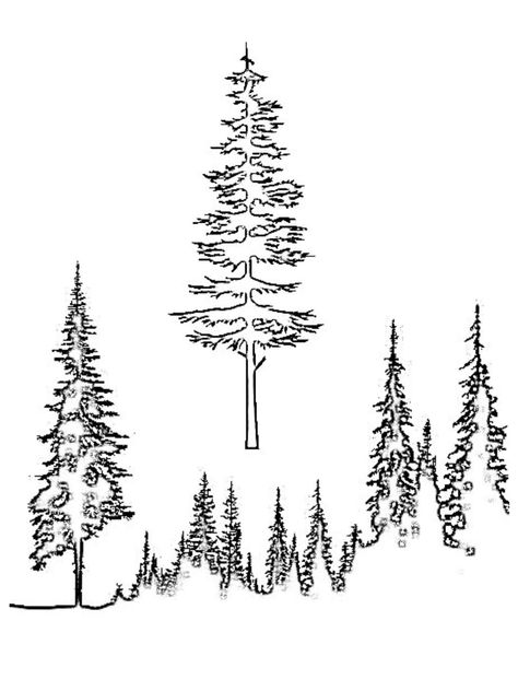 Tree Line Tattoo Stencil, Forest Tattoo Stencil Outline, Simple Tree Silhouette, Tree Tattoo Stencil Outline, Forest Silhouette Tattoo, Nature Tattoo Stencil, Pine Tree Outline, Forest Line Art, Forest Stencil