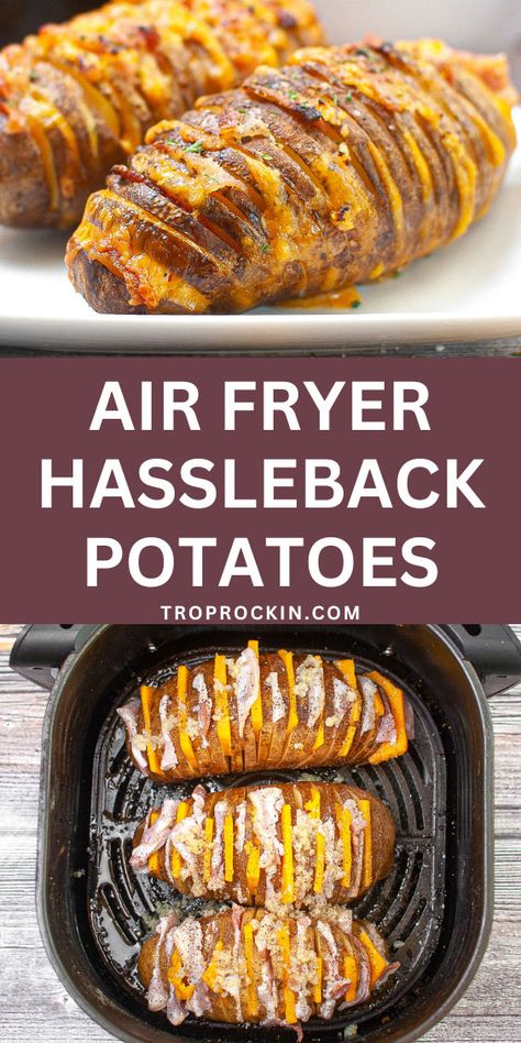 Air Fryer Hasselback Potatoes Hassleback Potatoes Oven, Cheesy Hasselback Potatoes, Air Fryer Side Dishes, Air Fryer Hasselback Potatoes, Potatoes Air Fryer, Air Fryer Potatoes, Hasselback Potatoes, Drink Inspiration, Boneless Chicken Thigh Recipes