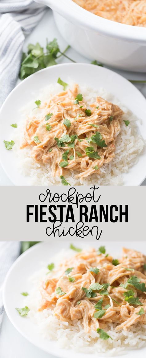 Fiesta Ranch Chicken, Fiesta Chicken Crockpot Recipe, Fiesta Chicken Crockpot, Ranch Chicken Crockpot, Salsa Chicken Crockpot, Chicken Ranch Tacos, Fiesta Recipes, Fiesta Chicken, Chicke Recipes