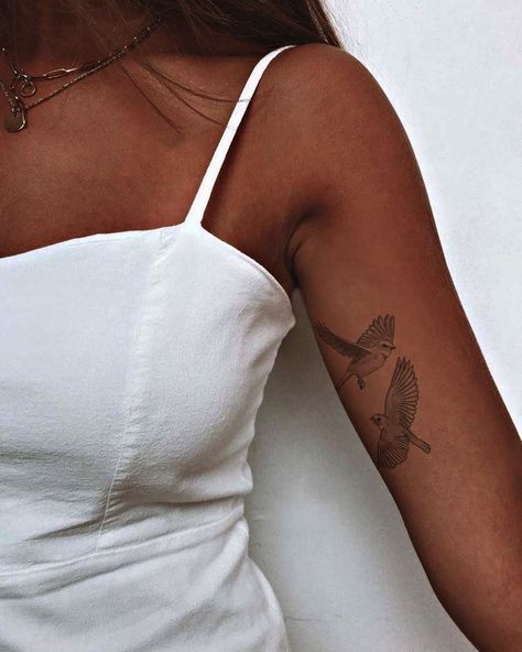 Above Elbow Tattoo, Inside Of Arm Tattoo, Bird Tattoos Arm, Underarm Tattoo, Bluebird Tattoo, Mountain Bluebird, Inner Arm Tattoos, Simple Arm Tattoos, Tattoo Design Tattoo