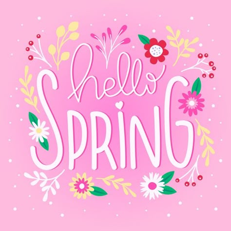 Calender 2022, Lettering With Flowers, Happy Spring Day, April Wallpaper, Neuer Monat, Welcome Images, Email Marketing Design Inspiration, Spring Quotes, Spring Printables