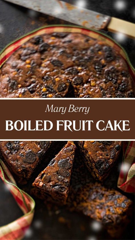 Mary Berry’s Boiled Fruit Cake is a simple yet delightful treat rich in flavor. combines water, sugar, dried fruit, butter, spices, bicarbonate of soda, eggs, and self-raising flour. With a total time of 90 minutes, it yields 8 servings. Mary Berry Boiled Fruit Cake, Boiled Fruit Cake Recipes Christmas, Boiled Fruit Cake Recipes, Mary Berry Fruit Cake, Mary Berry Cake Recipes, Traditional Fruit Cake Recipe, Fruit Buns, Mary Berry Christmas Cake, Dark Fruit Cake