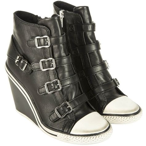 Women’s Ash Thelma Hi-Top Wedge Trainers (2.710.265 IDR) ❤ liked on Polyvore featuring shoes, sneakers, ash trainers, ash high tops, wedge sneakers, hi tops and buckle wedge sneakers Wedged Sneakers, Wedge High Tops, Ash Sneakers, Characters Outfits, High Top Wedge Sneakers, Wedge Trainers, Sneakers High Top, Dream Aesthetic, High Top Trainers