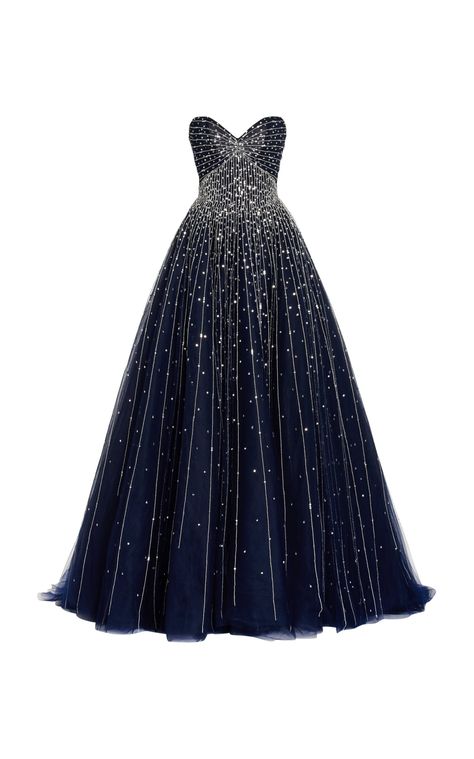 Designer Ball Gowns Couture, Celestial Gown, Monique Lhuillier Gowns, Strapless Ball Gown, Fancy Frocks, Grad Dresses, Monique Lhuillier, Grow Together, Fancy Outfits