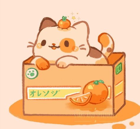 Wallpaper Gatos, Orange Icons:), Cat Doodle, Cat Hacks, Orange Cats, Wallpaper Animes, Orange Aesthetic, Orange Wallpaper, Orange Art