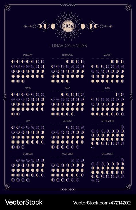 Moon Cycle 2024, Moon Calendar 2024, Witch Calendar, Full Moon Calendar, Astrological Calendar, Moon Chart, Period Tips, Astrology Calendar, Moon Phase Calendar