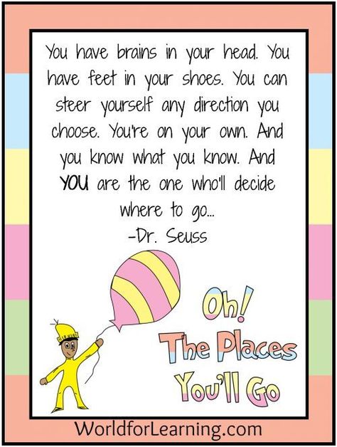 Kindergarten Mom, The Places Youll Go, Graduation Poems, 5th Grade Graduation, Dr. Seuss, Dr Seuss Week, Pre K Graduation, Dr Seuss Quotes, Seuss Quotes