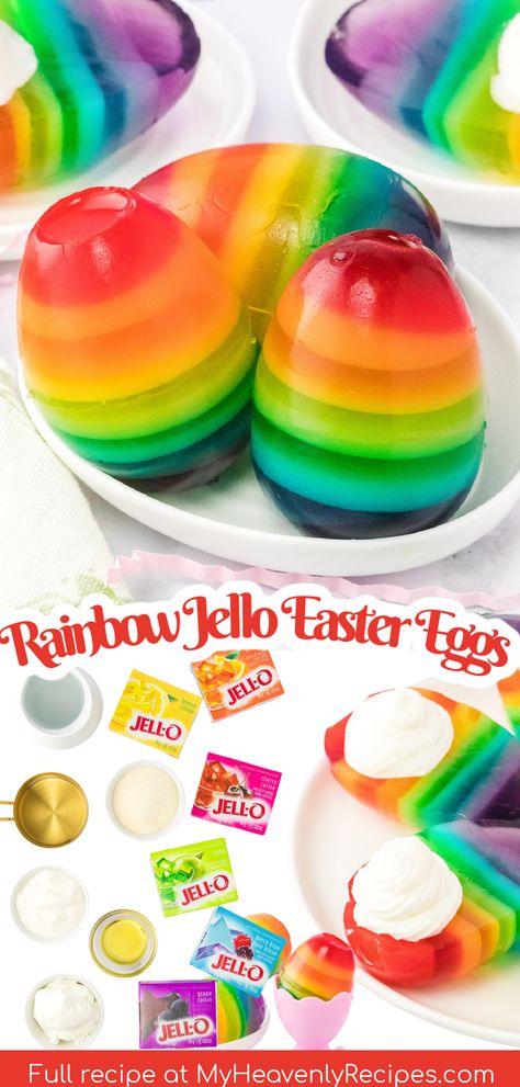 jello easter eggs Easter Kids Food Ideas, Jello Eggs Recipe, Fun Easter Desserts For Kids, Easter Appetizers Ideas Parties, Easter Jello Desserts, Jello Easter Dessert, Spring Snack Ideas, Easter Jello Recipes, Easter Jello Salad