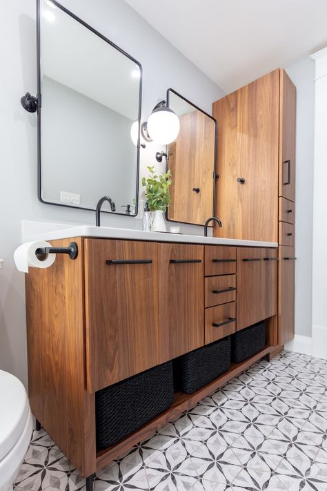 Custom Walnut Vanity Bathroom Ideas | Showplace Cabinetry Walnut Vanity Bathroom Ideas, Walnut Bathroom Cabinets, Walnut Vanity Bathroom, Vanity Bathroom Ideas, Walnut Bathroom Vanity, Walnut Bathroom, Kitchen Visualizer, Walnut Vanity, Vanity Drawers