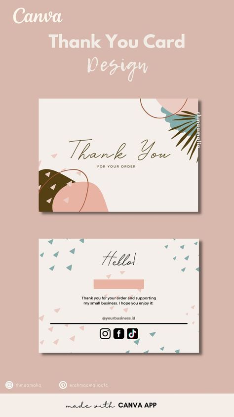 #thankyoucard #businesscard #thankyoucardmadewithcanva Qr Code Social Media, Cartoons Krishna, Spa Logo Design, Thanks Cards, Small Business Needs, Make Business Cards, Spa Logo, Business Pictures, Hello November