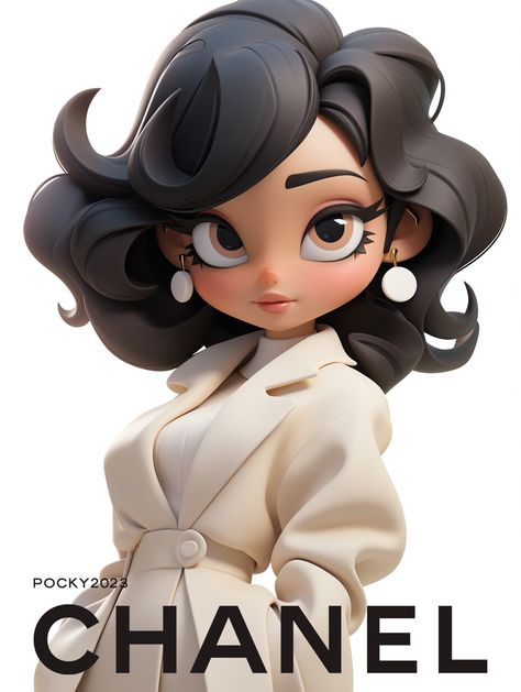 ArtStation - Chanel Personification Ⅱ【NIJI-5】 Zbrush Character, Portraits Art, Visual Illusion, Long Hair Video, Portrait Cartoon, Digital Portrait Art, Love Illustration, Cartoon Clip Art, Digital Portrait