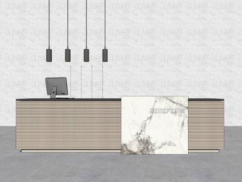 Small Hotel Reception Design, Small Hotel Reception, Hotel Reception Design, Warehouse Reception, Sketchup 3d Warehouse, Sketchup Free, Reception Counter, Hotel Reception, Sketchup Model