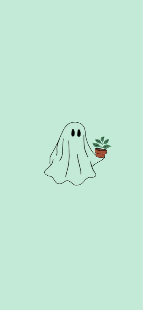 Green Halloween Aesthetic Wallpaper, Spooky Spring Wallpaper, Ghost Phone Wallpaper Aesthetic, Halloween Plant Wallpaper, Green Ghost Wallpaper, Ghost Green Aesthetic, Boho Ghost, Summer Spooky Wallpaper, Green Halloween Lockscreen