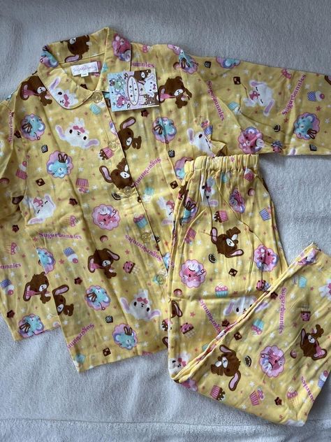 Kidcore Pajamas, Cute Pajamas Aesthetic, Pajamas Kawaii, Sanrio Clothes, Pajamas Aesthetic, Cute Pajama, Hat Aesthetic, Pajama Day, Cute Pajama Sets